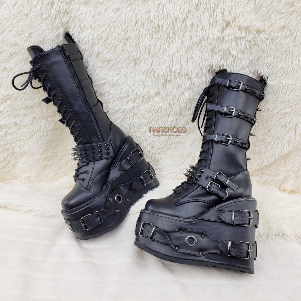 Swing 327 Knee High Platform Goth Punk Rock Boots Swing RESTOCKED - Picture 6 of 16